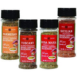 Dean Jacob's Bread Dipping Gift Set with Olive Oil, Parmesan, Tuscany, Rosa Maria and Sicilian Seasoning