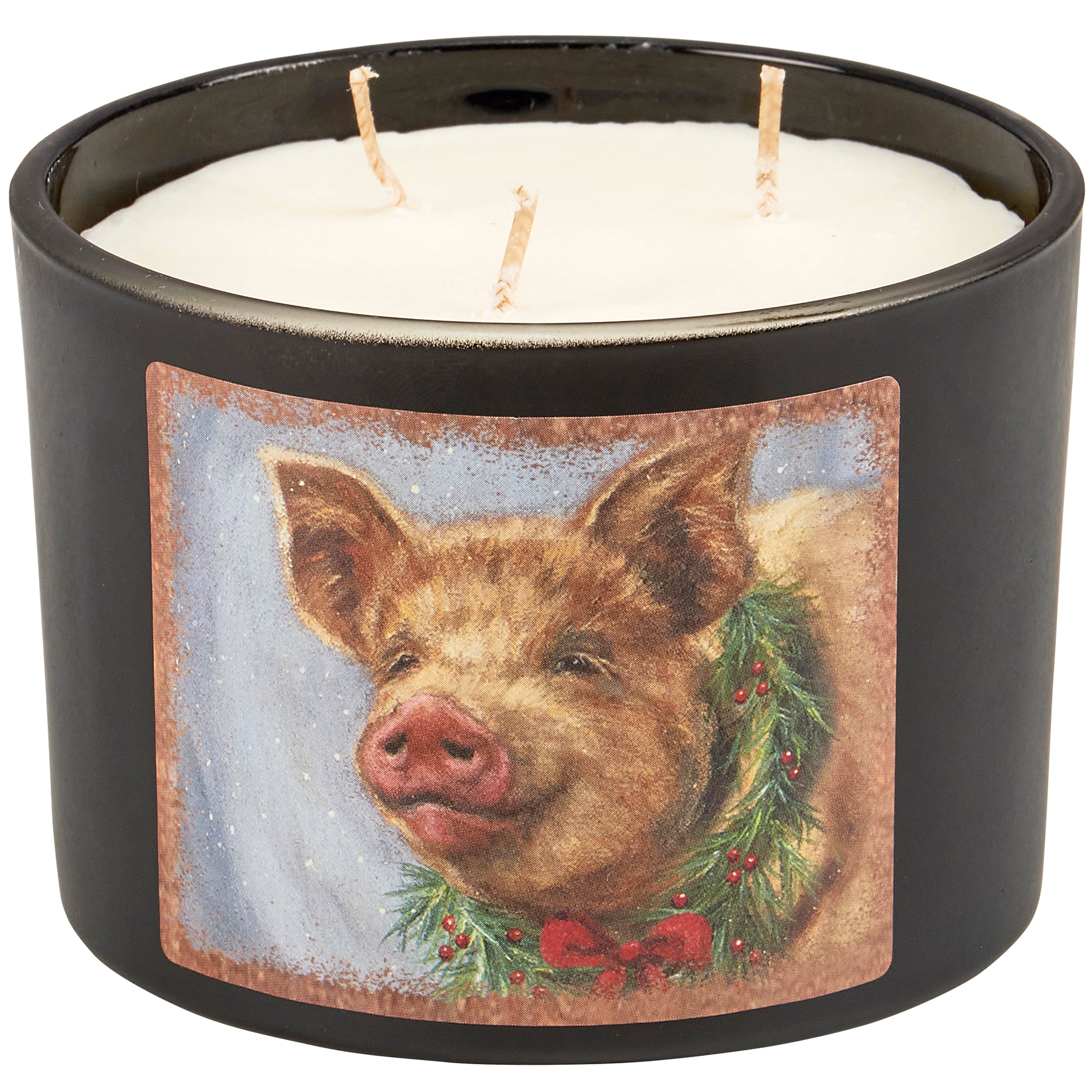 Primitives By Kathy Christmas Pig Candle Cinnamon Scent