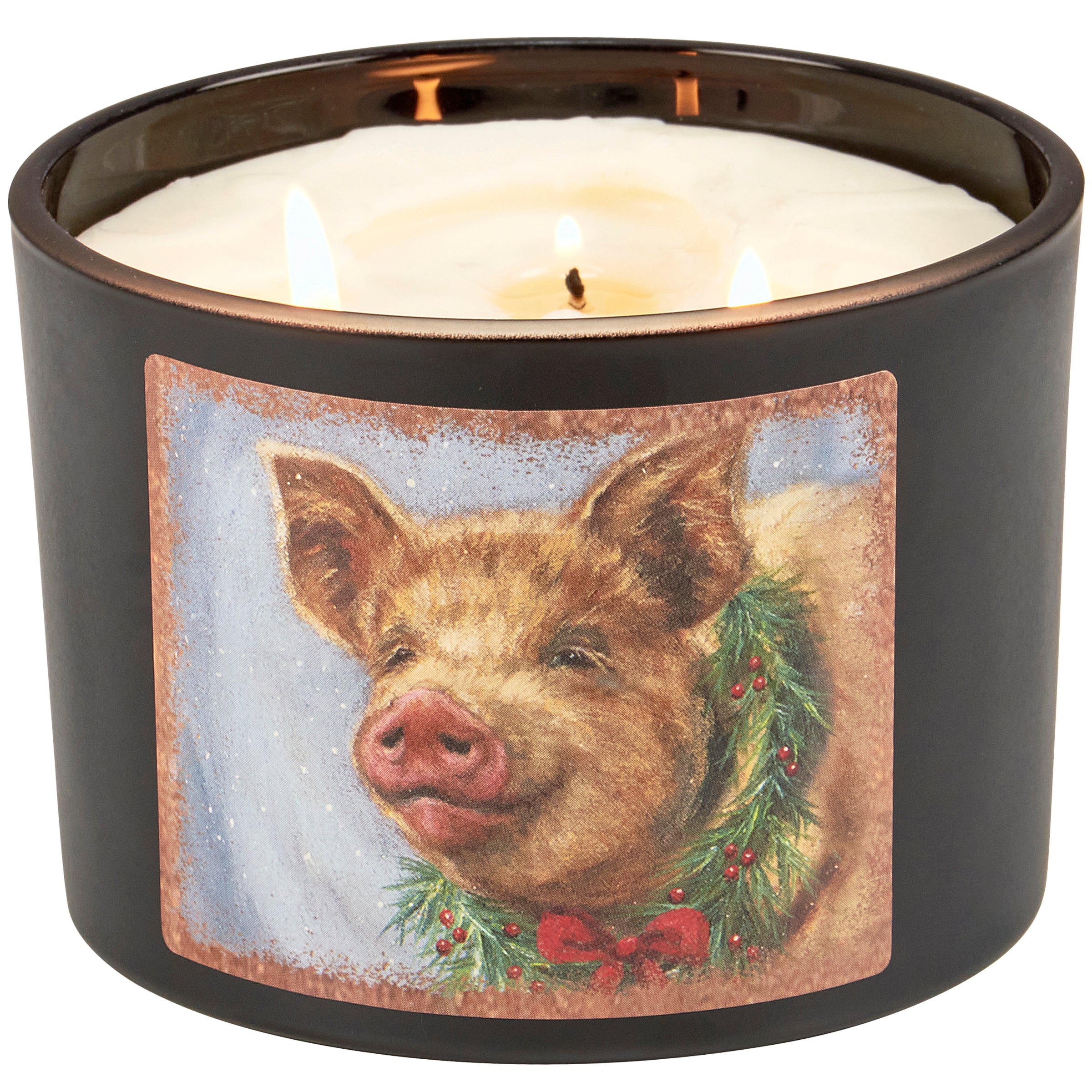 Primitives By Kathy Christmas Pig Candle Cinnamon Scent