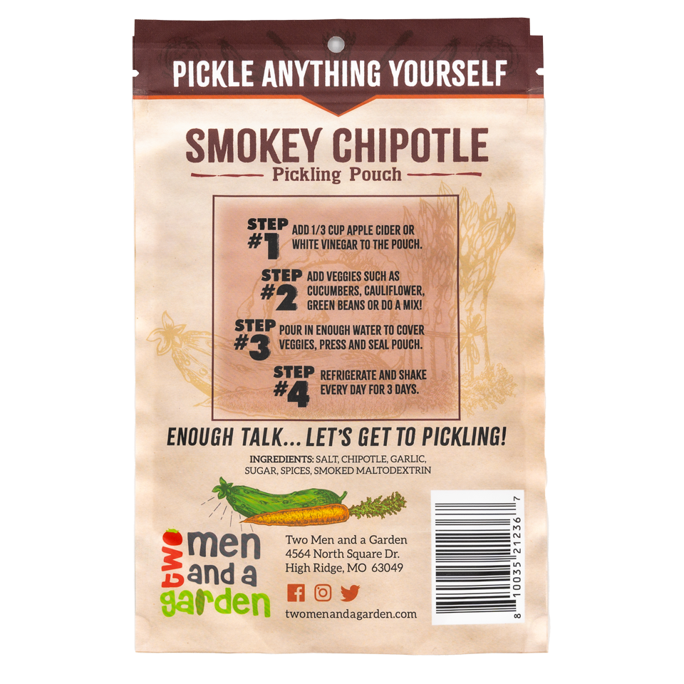 Two Men and a Garden Pickling Pouch Smokey Chipotle Pickle Anything Yourself