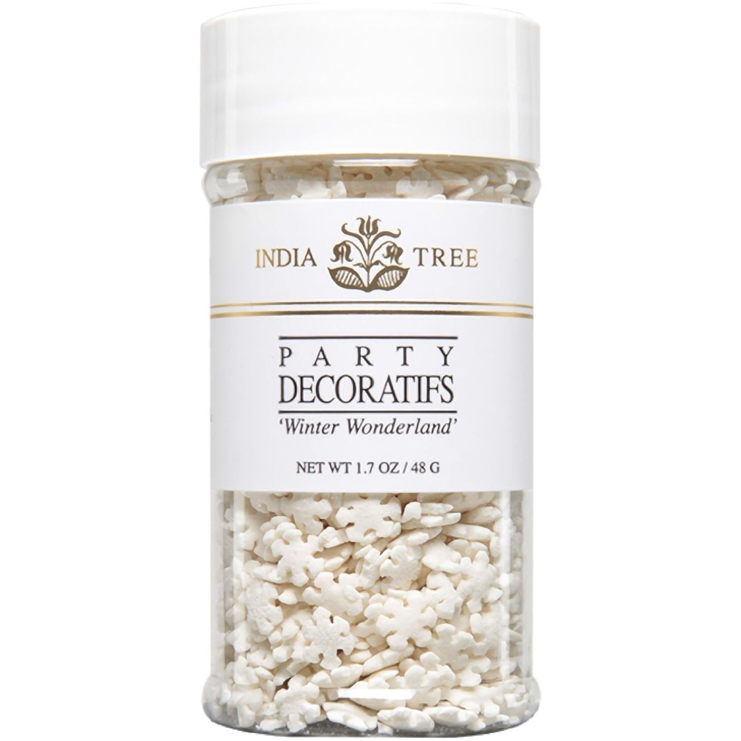 India Tree Kosher "Winter Wonderland White Snowflake Sprinkles