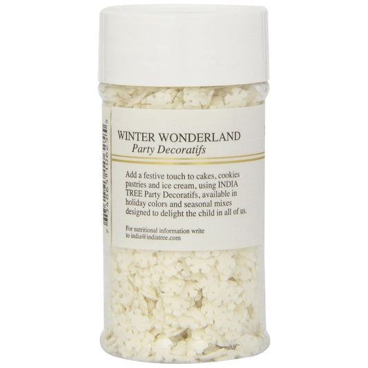 India Tree Kosher "Winter Wonderland White Snowflake Sprinkles