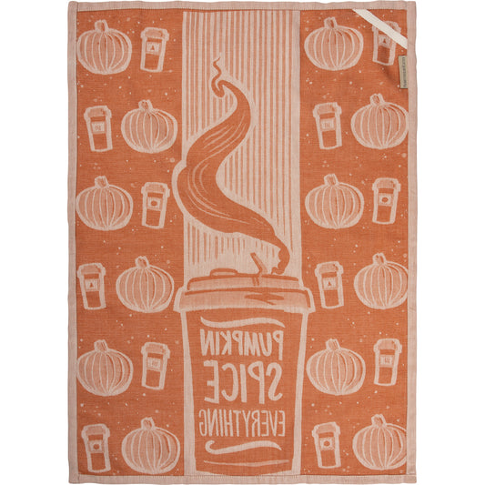 Primitives By Kathy Pumpkin Spice Everything Jacquard  Kitchen Towel