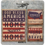 Primitives By Kathy God Bless America Magnet Set