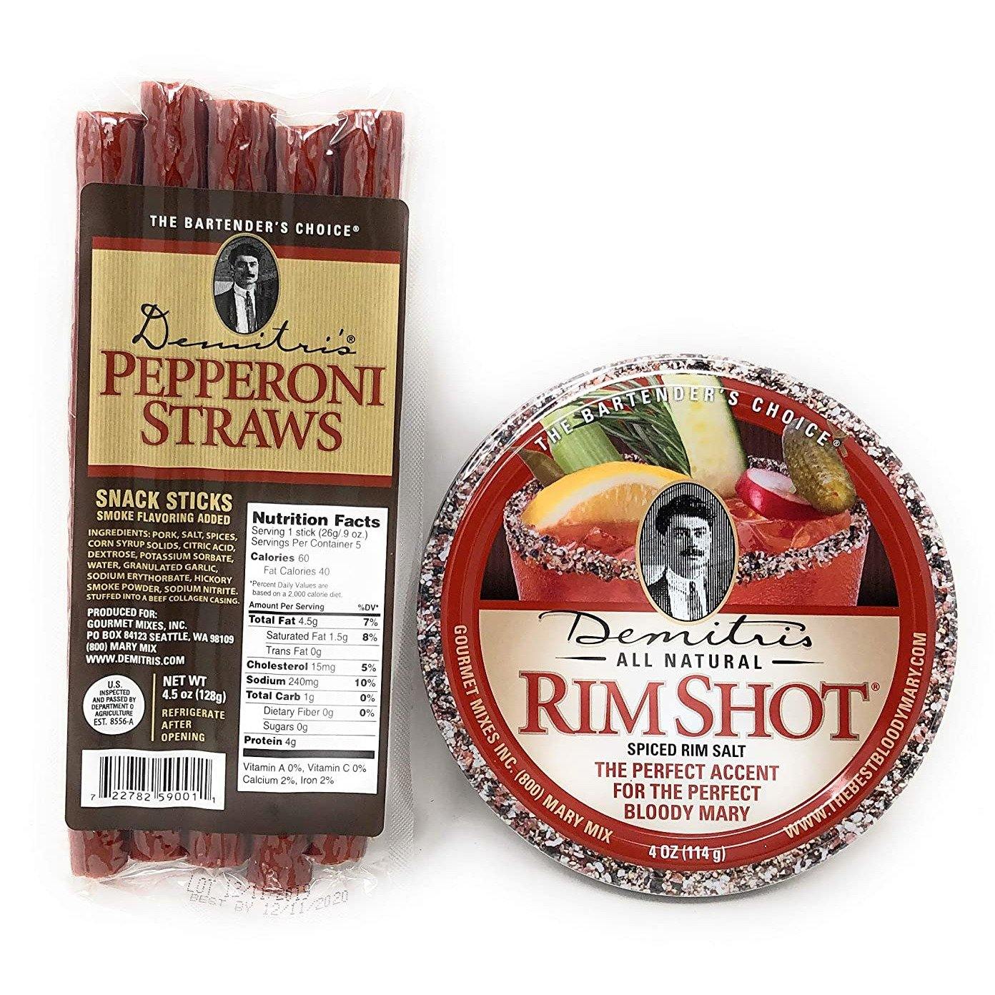 Demitri's - Pepperoni Straws and All Natural Spiced - Rim Shot | Specialty Food Items and Unique Gift Ideas for Everyone