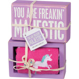 Primitives By Kathy - You Are Freakin Majestic - Box sign and Socks | Specialty Food Items and Unique Gift Ideas for Everyone