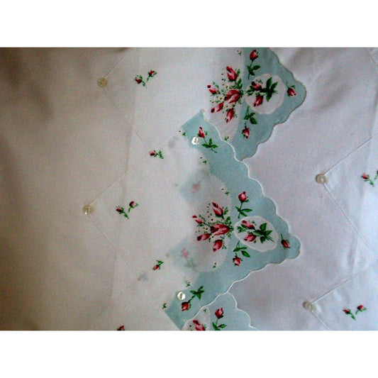 LuRay Tiffany Aqua Cameo Rose Hankie Pillowcase